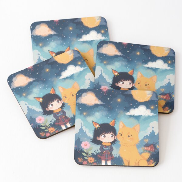 Item preview, Child Cat Blossom Utopia Whimsical World Magical Cityscape designed and sold by ART ATTACK ZONE.