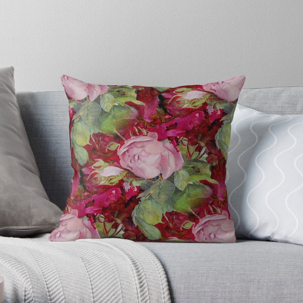 Old roses Throw Pillow