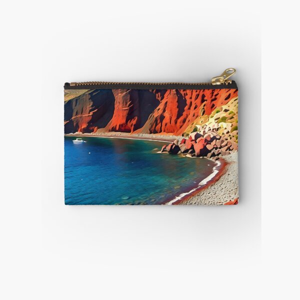 Item preview, Red Beach in Santorini: Dramatic Volcanic Cliffs & Turquoise Waters designed and sold by LSVart.