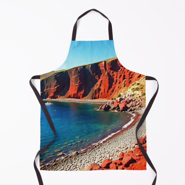 Item preview, Red Beach in Santorini: Dramatic Volcanic Cliffs & Turquoise Waters designed and sold by LSVart.