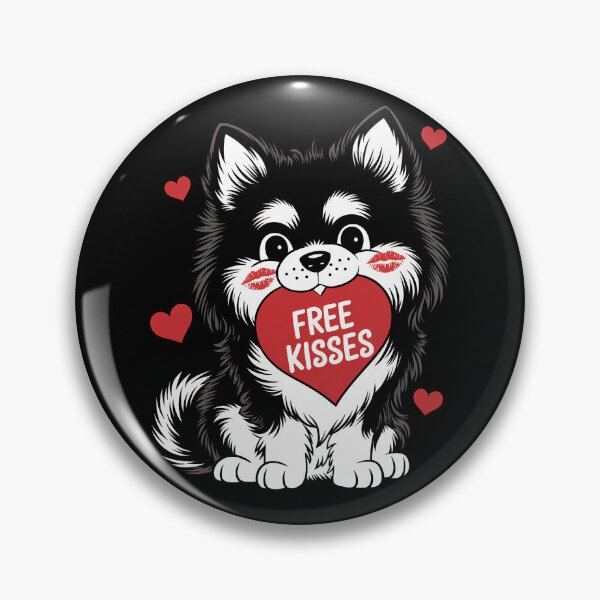 Item preview, Cute Pomsky Dog Valentines Day Heart Free Kisses designed and sold by FurryHavenPH.