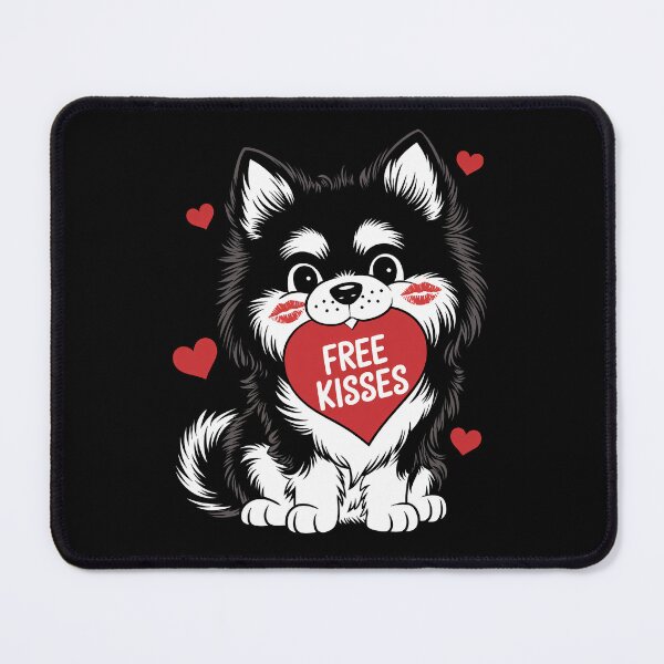 Item preview, Cute Pomsky Dog Valentines Day Heart Free Kisses designed and sold by FurryHavenPH.