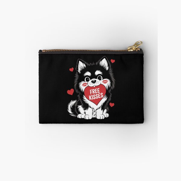 Item preview, Cute Pomsky Dog Valentines Day Heart Free Kisses designed and sold by FurryHavenPH.