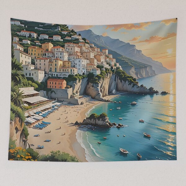 Item preview, Spiaggia della Marinella: Sunset Splendor on the Amalfi Coast designed and sold by LSVart.