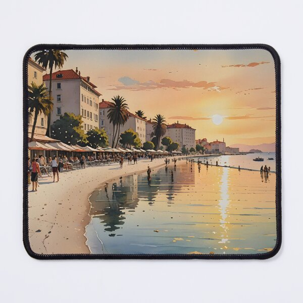 Item preview, Bačvice Beach Sunset: Golden-Pink Adriatic Reflections designed and sold by LSVart.