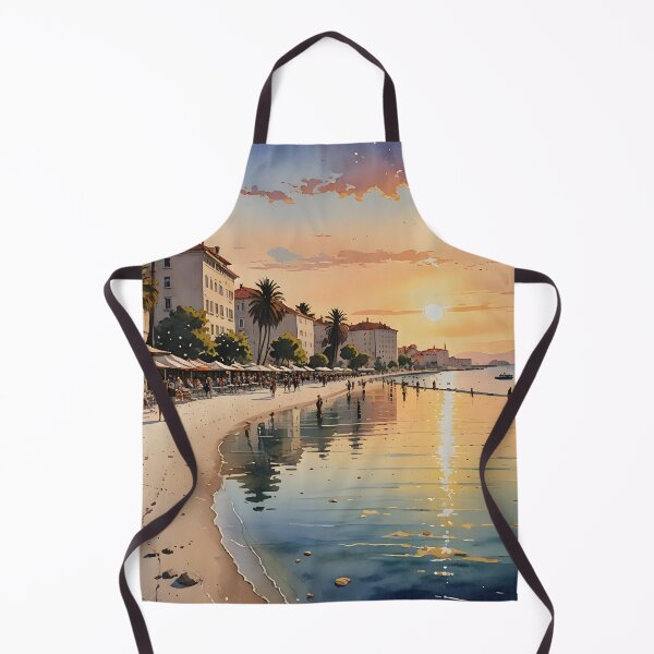 Item preview, Bačvice Beach Sunset: Golden-Pink Adriatic Reflections designed and sold by LSVart.