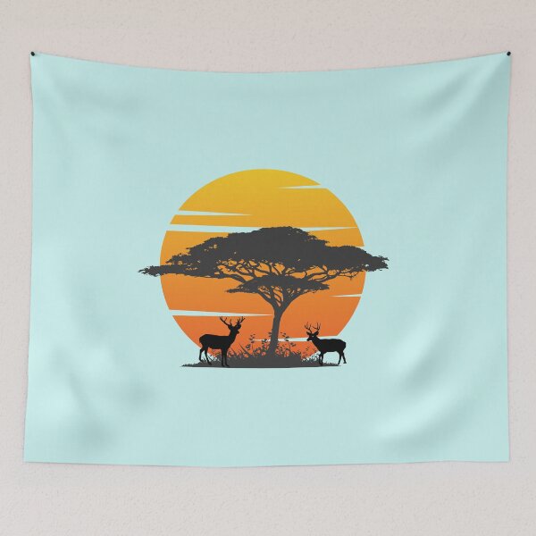 Item preview, Cute deer in retro sunset, deer shirt designed and sold by Teeandnat.
