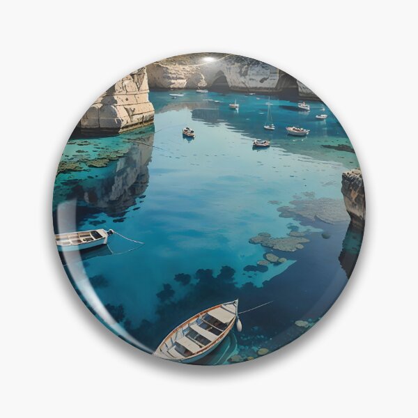 Item preview, Blue Lagoon on Comino: Turquoise Waters and Rugged Cliffs designed and sold by LSVart.