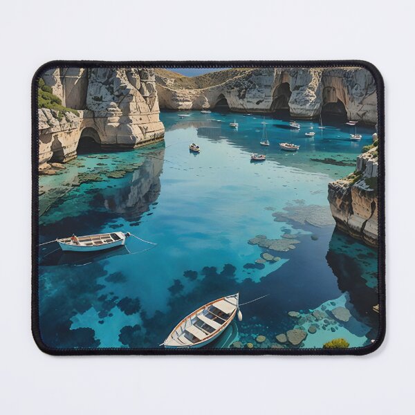 Item preview, Blue Lagoon on Comino: Turquoise Waters and Rugged Cliffs designed and sold by LSVart.