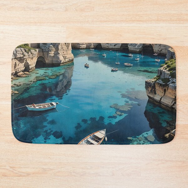 Item preview, Blue Lagoon on Comino: Turquoise Waters and Rugged Cliffs designed and sold by LSVart.