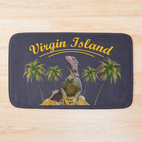 Item preview, Iguana on a rock with vibrant Virgin Island text design, perfect for stickers, T-shirts, bedsheets, phone cases, covers, and more unique creations! designed and sold by BhadrarjunaArts.
