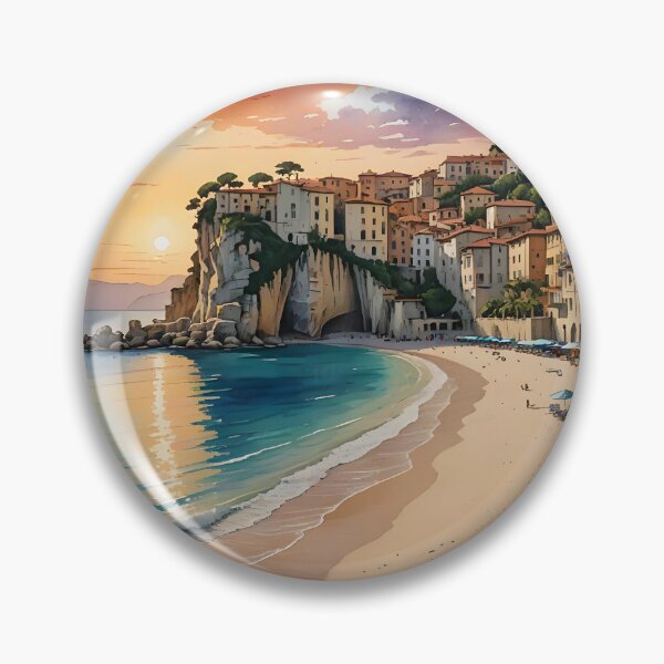 Item preview, Spiaggia di Tropea: Sunset over Calabria’s Golden Shores designed and sold by LSVart.