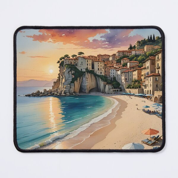 Item preview, Spiaggia di Tropea: Sunset over Calabria’s Golden Shores designed and sold by LSVart.