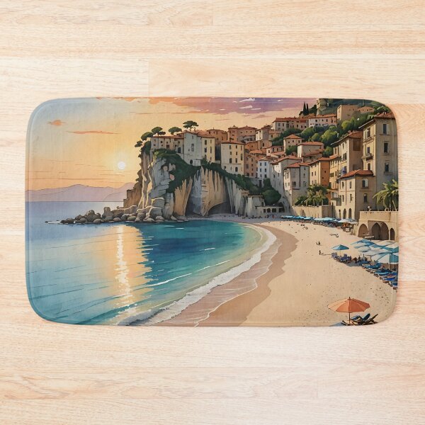 Item preview, Spiaggia di Tropea: Sunset over Calabria’s Golden Shores designed and sold by LSVart.