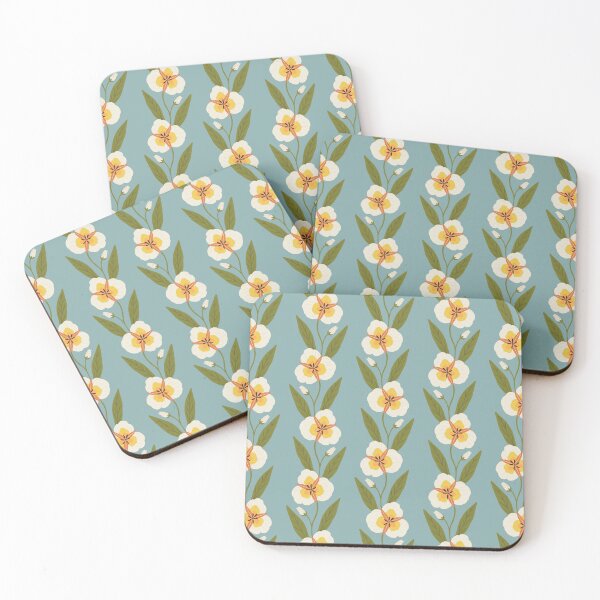 Item preview, Trailing mariposa lily flowers - Pastel teal designed and sold by Illustrated by Nat.