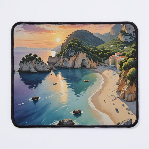Item preview, Paleokastritsa Beach: Sunset over Corfu's Golden Shores designed and sold by LSVart.