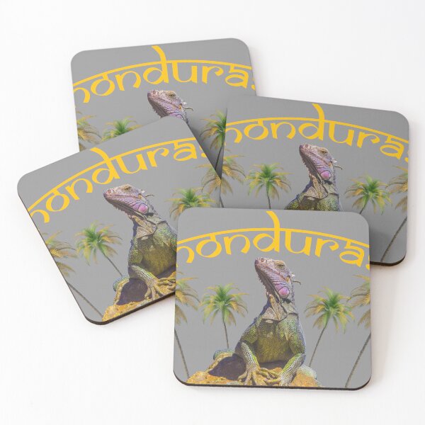 Item preview, Honduras text with an iguana sitting on rocks design, perfect for stickers, T-shirts, bed sheets, phone cases, covers, and more unique and vibrant creations! designed and sold by BhadrarjunaArts.
