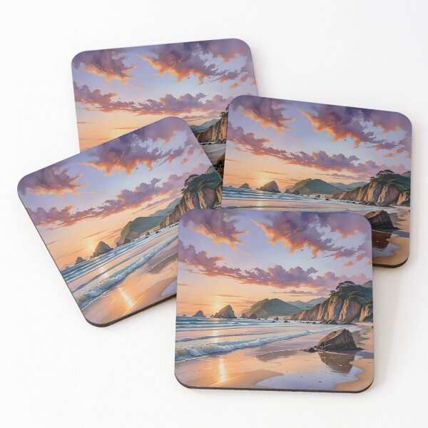 Item preview, Praia da Joaquina: Golden Sands and Dramatic Rock Formations at Sunset designed and sold by LSVart.