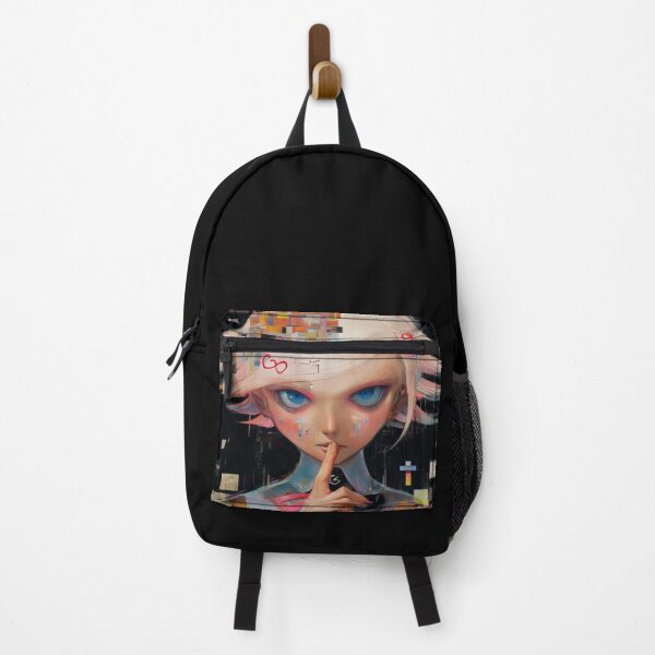 Item preview, "Shh", female anime portrait, dynamic design. designed and sold by Shoot-The-Moon.