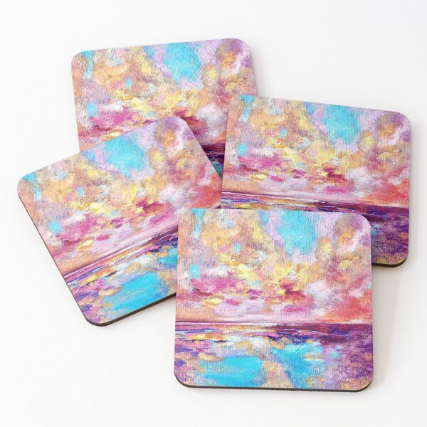 Item preview, Pink sunset painting designed and sold by Bekiwool.