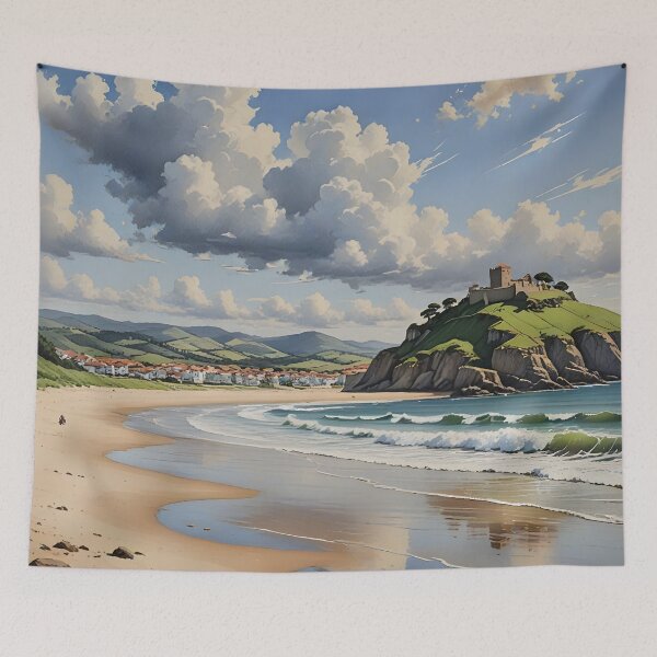 Item preview, Praia de Moledo: Wide Sands and Rolling Waves with Monte Santa Tecla designed and sold by LSVart.