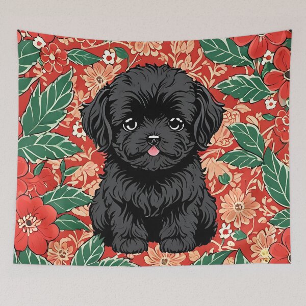 Item preview, Cute Maltipoo puppy and flower pattern designed and sold by Nolan6.