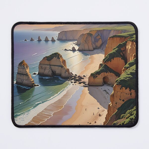 Item preview, Praia de Odeceixe: Sunset Over Golden Sands and Dramatic Cliffs designed and sold by LSVart.