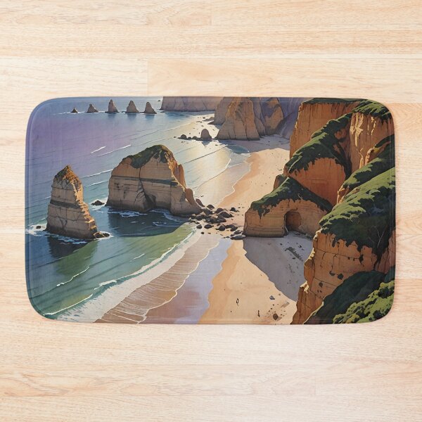 Item preview, Praia de Odeceixe: Sunset Over Golden Sands and Dramatic Cliffs designed and sold by LSVart.