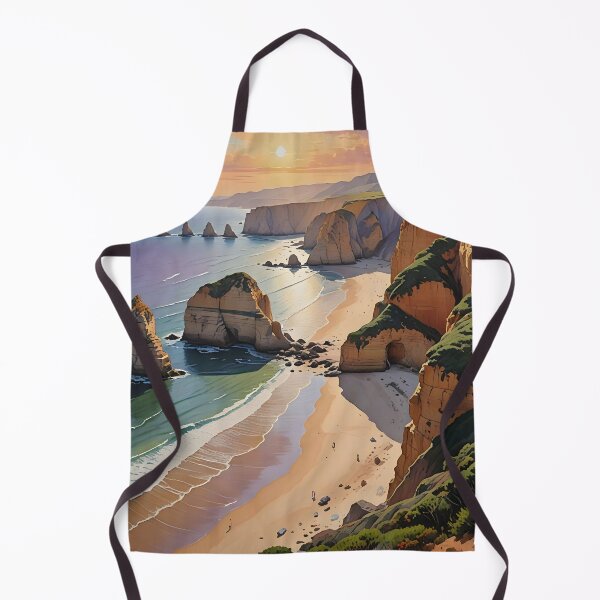 Item preview, Praia de Odeceixe: Sunset Over Golden Sands and Dramatic Cliffs designed and sold by LSVart.