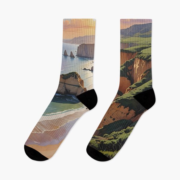 Item preview, Praia de Odeceixe: Sunset Over Golden Sands and Dramatic Cliffs designed and sold by LSVart.