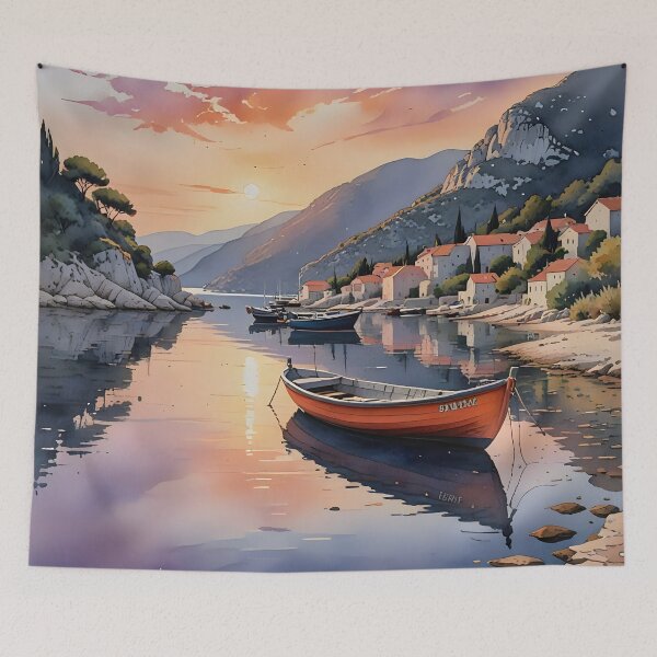 Item preview, Uvala Duboka: Sunset Serenity on Croatia's Pelješac Peninsula designed and sold by LSVart.