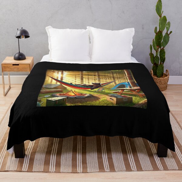 Item preview, Nature Camping Bear - Relaxed Hammock and Tent Forest Scene designed and sold by love3617.