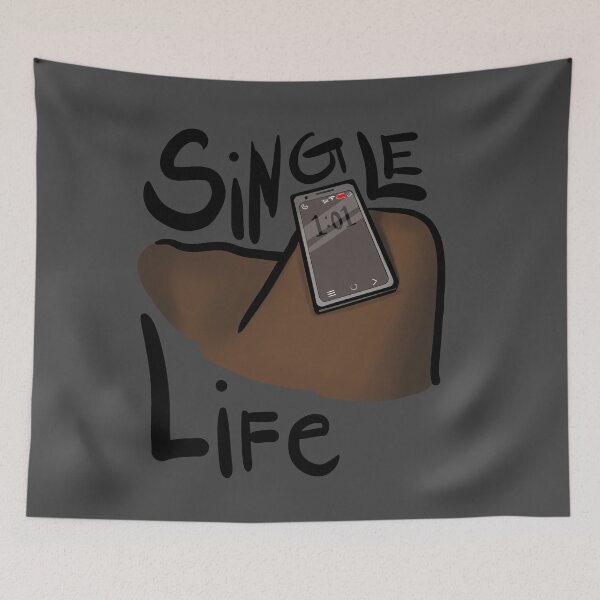 Item preview, Single Life T-Shirt – No Notifications, Minimalist Humor Design designed and sold by Gawii.