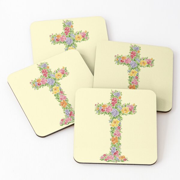 Item preview, Flower Cross Easter Watercolor designed and sold by Magnolia Valley Art.