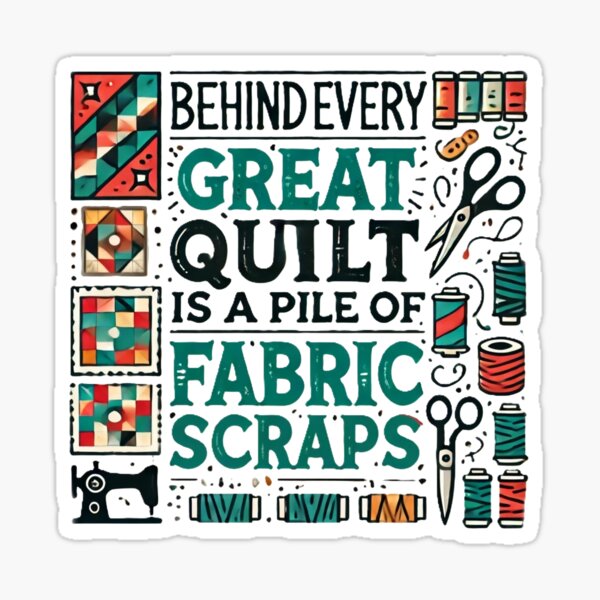 Item preview, "Behind Every Great Quilt" Fun Quilting Typography Design designed and sold by Shannerella.