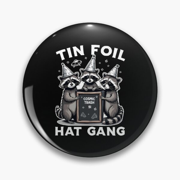 Item preview, Tin Foil Hat Gang Raccoons Funny UFO Conspiracy designed and sold by Designer-Girl.
