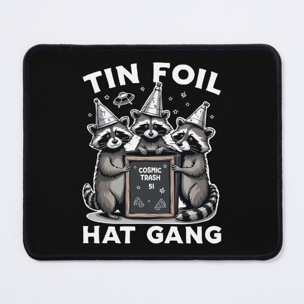 Item preview, Tin Foil Hat Gang Raccoons Funny UFO Conspiracy designed and sold by Designer-Girl.