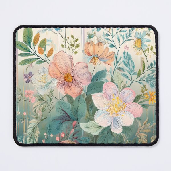 Item preview, Shabby Chic Floral Pattern Design with flowers, stripes and green background designed and sold by Clara Fruggeri.