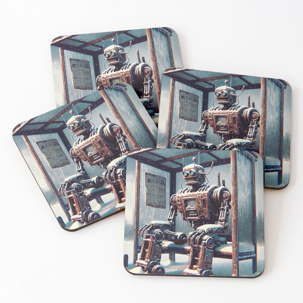 Item preview, Postapocalyptic robot at the bus station designed and sold by M-Y-A-R-T-.