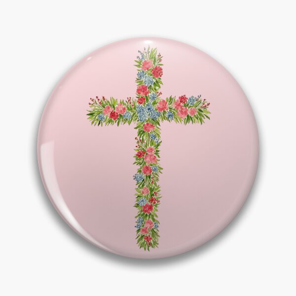 Item preview, Flower Cross Easter Watercolor 2 designed and sold by Magnolia Valley Art.