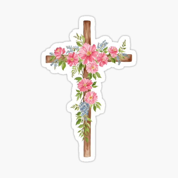 Item preview, Flower Cross Easter 3 Watercolor designed and sold by Magnolia Valley Art.