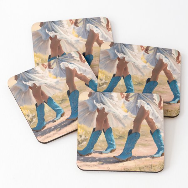 Item preview, Blue Cowboy Boots in Bloom Wall Art Poster designed and sold by Evelyn's Walls.