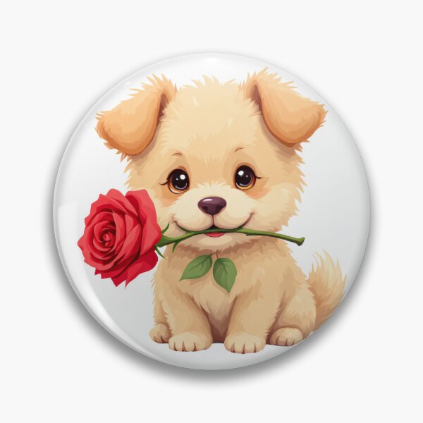 Item preview, Cute puppy with rose. Happy valentines day designed and sold by camelsvg.