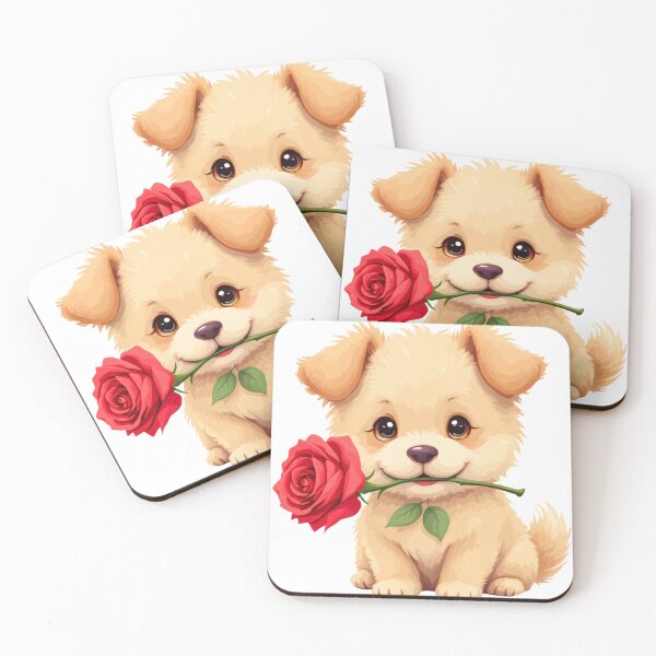 Item preview, Cute puppy with rose. Happy valentines day designed and sold by camelsvg.
