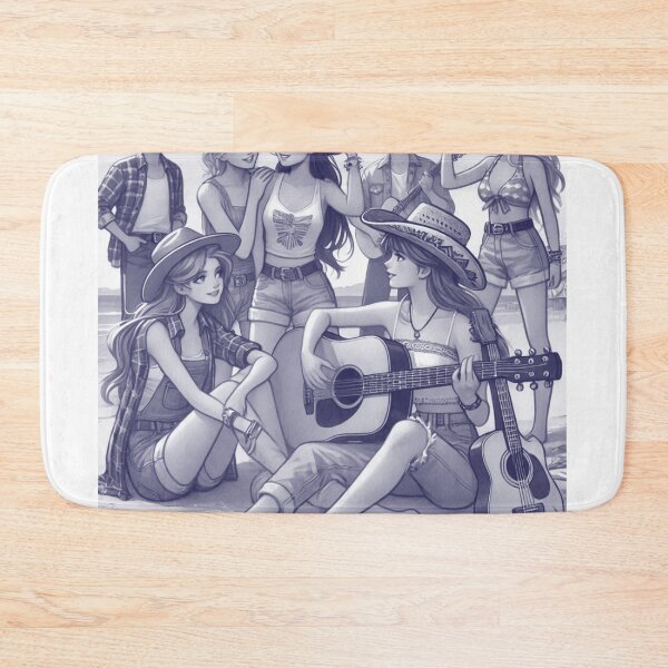Item preview, Young And Wild Girls and boys Playing Guitars on a Sunny Beach designed and sold by choder61.
