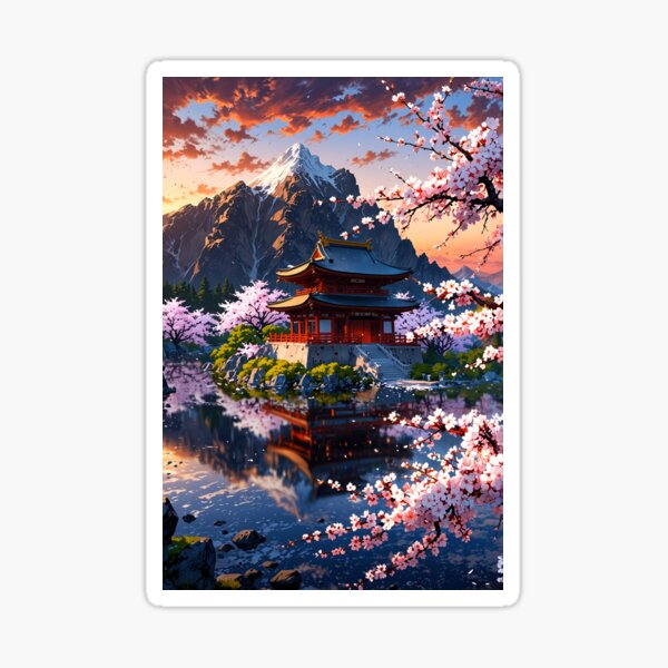 Relaxing japanese temple Sticker