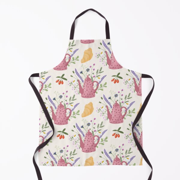 Item preview, doodle teapot with herbal tea, berries and croissant designed and sold by Familyshmot.