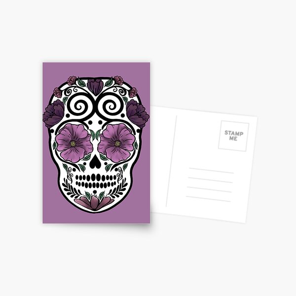 Item preview, Purple Floral Sugar Skull designed and sold by ArtistitasCreations.