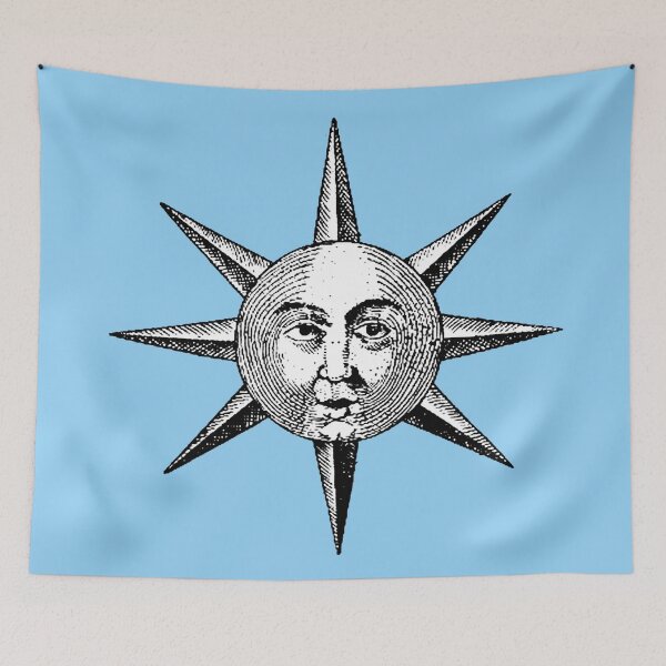 Item preview, Antique Engraved Woodcut Sun Face designed and sold by Pixelchicken.