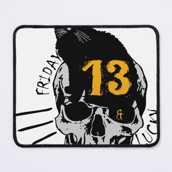 Item preview, skull black cat 13 lucky number tattoo designed and sold by Achille3777.
